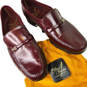 Florsheim Imperial Men’s Brown Leather Loafers Size 8.5 D w  Yellow Shoe Bags